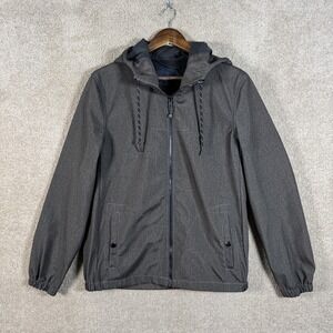 Nomad Destination Jacket Mens Small Gray Tech Fleece Lined Hooded Zip Pocket